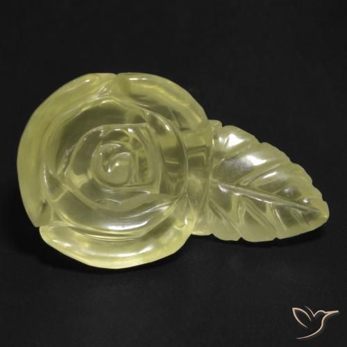 15.31ct Naturel Jaune pâle Quartz, Taille Fleur, Transparent