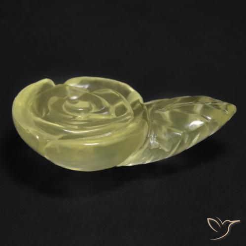 Quartz Jaune pâle naturelle Taille Fleur, 15.31 ct, Transparent