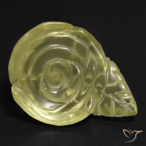 17.67ct Naturel Jaune pâle Quartz, Taille Fleur, Transparent