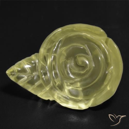 Quartz Jaune pâle naturelle Taille Fleur, 17.67 ct, Transparent
