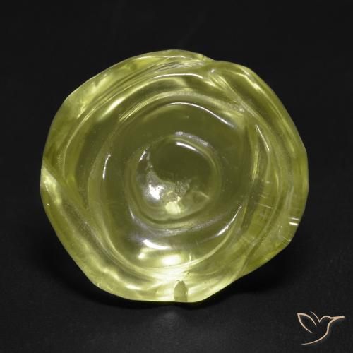Quartz Jaune clair naturelle Taille Fleur, 12.59 ct, Transparent