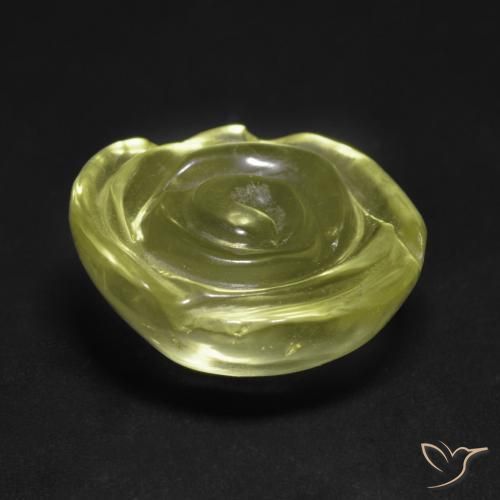 Quartz Jaune clair naturelle Taille Fleur, 12.59 ct, Transparent