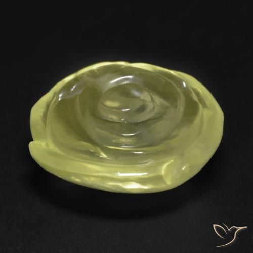 Quartz Jaune verdâtre clair naturelle Taille Fleur, 14.87 ct, Transparent