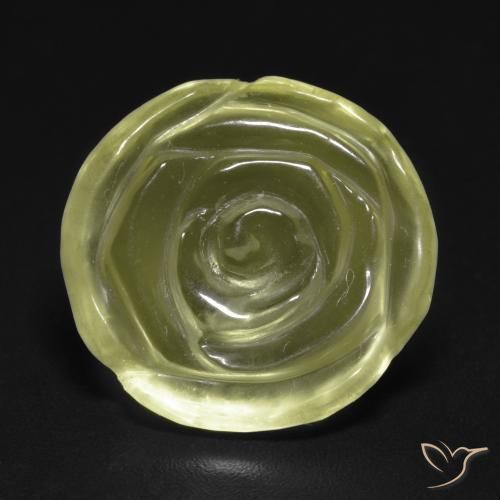 11.13ct Naturel Jaune clair Quartz, Taille Fleur, Transparent