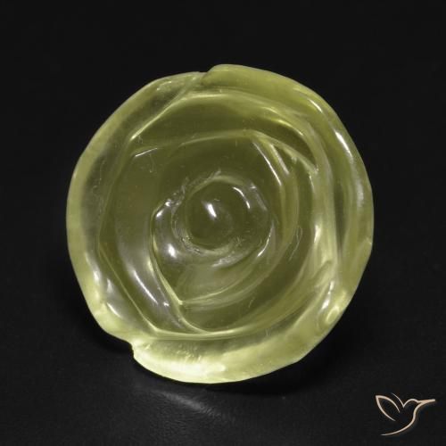 Quartz Jaune clair naturelle Taille Fleur, 11.13 ct, Transparent