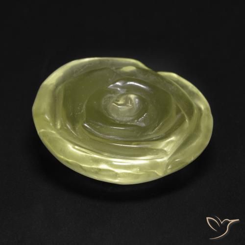 Quartz Jaune clair naturelle Taille Fleur, 11.13 ct, Transparent