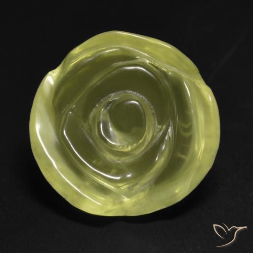 14.68ct Naturel Jaune citron Quartz, Taille Fleur, Transparent