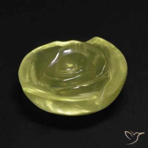 Quartz Jaune citron naturelle Taille Fleur, 14.68 ct, Transparent