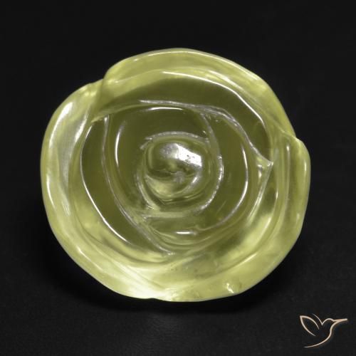 15.19ct Naturel Jaune citron Quartz, Taille Fleur, Transparent