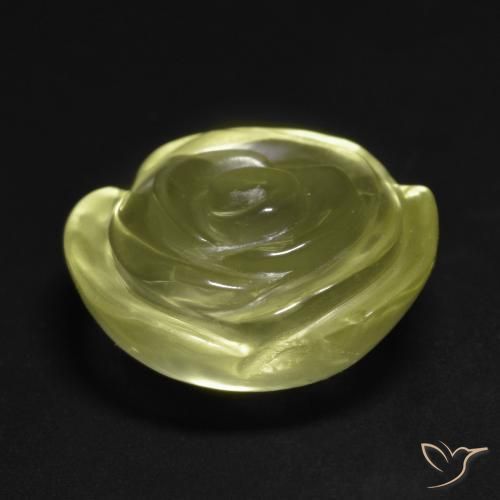 Quartz Jaune citron naturelle Taille Fleur, 15.19 ct, Transparent