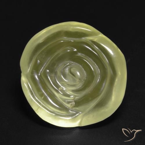 12.04ct Naturel Jaune clair Quartz, Taille Fleur, Transparent