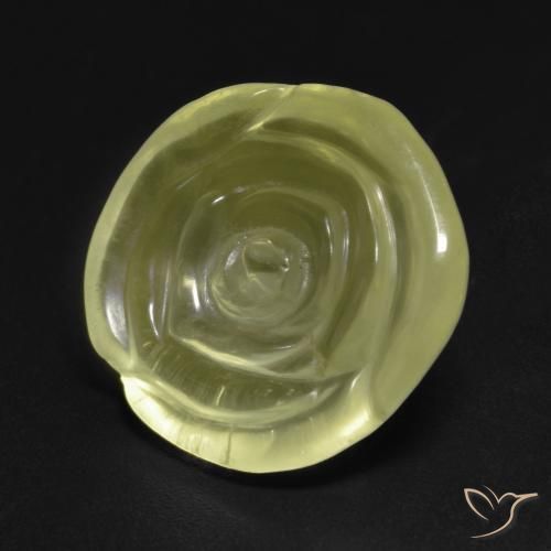 Quartz Jaune clair naturelle Taille Fleur, 12.04 ct, Transparent