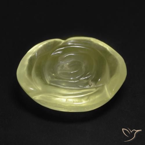 Quartz Jaune clair naturelle Taille Fleur, 12.04 ct, Transparent