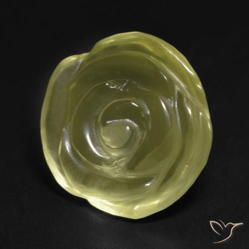 Quartz Jaune verdâtre naturelle Taille Fleur, 11.58 ct, Transparent