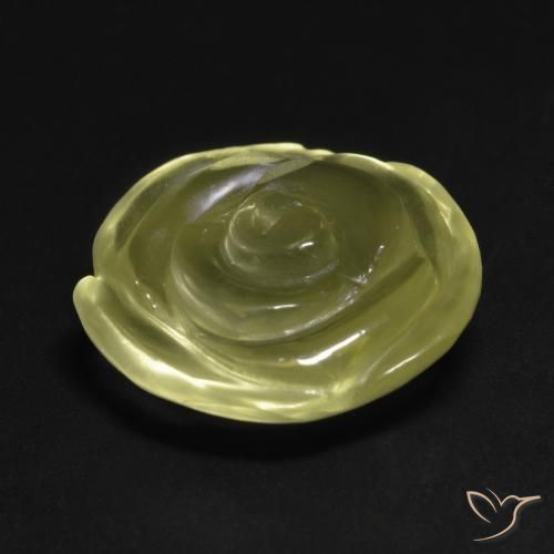 Quartz Jaune verdâtre naturelle Taille Fleur, 11.58 ct, Transparent