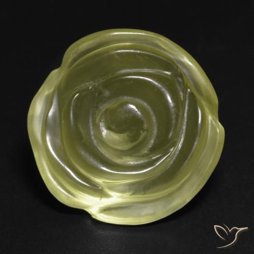 16.31ct Naturel Jaune moyen Quartz, Taille Fleur, Transparent