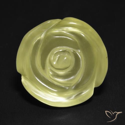 13.20ct Naturel Jaune clair Quartz, Taille Fleur, Transparent