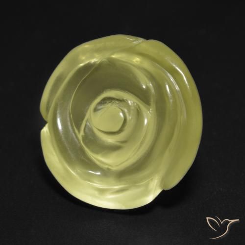 Quartz Jaune clair naturelle Taille Fleur, 13.20 ct, Transparent