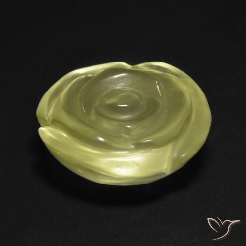 Quartz Jaune clair naturelle Taille Fleur, 13.20 ct, Transparent