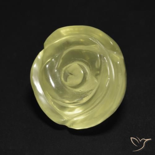 Quartz Jaune verdâtre clair naturelle Taille Fleur, 13.05 ct, Transparent