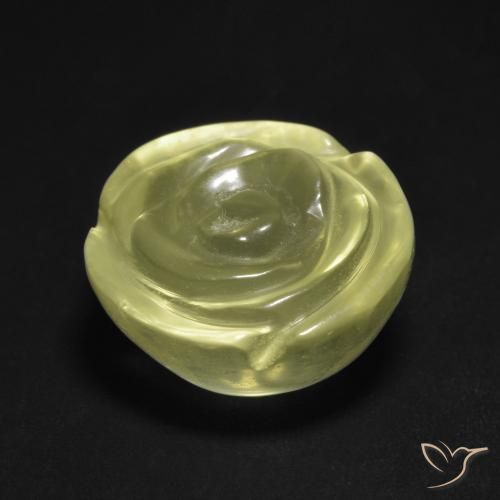 Quartz Jaune verdâtre clair naturelle Taille Fleur, 13.05 ct, Transparent
