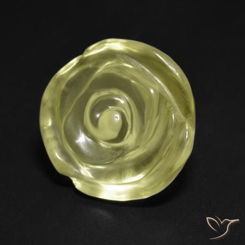 10.50ct Naturel Jaune verdâtre clair Quartz, Taille Fleur, Transparent