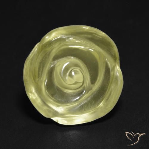 Quartz Jaune verdâtre clair naturelle Taille Fleur, 10.50 ct, Transparent