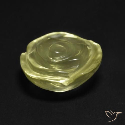 Quartz Jaune verdâtre clair naturelle Taille Fleur, 10.50 ct, Transparent