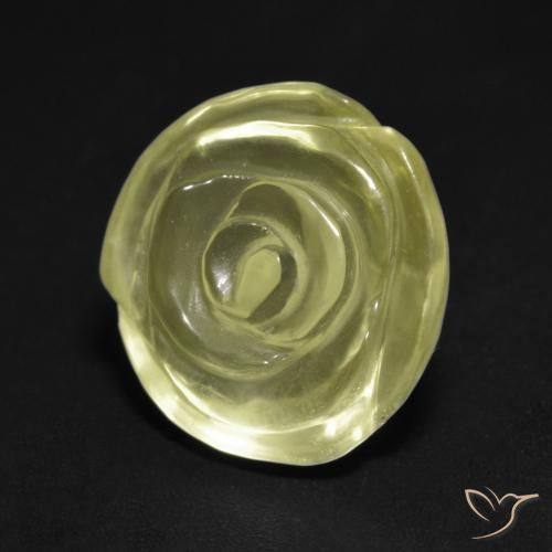 11.54ct Naturel Jaune verdâtre clair Quartz, Taille Fleur, Transparent
