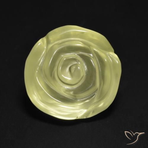 12.57ct Naturel Jaune clair Quartz, Taille Fleur, Transparent