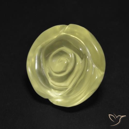 Quartz Jaune clair naturelle Taille Fleur, 12.57 ct, Transparent