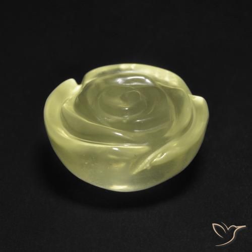 Quartz Jaune clair naturelle Taille Fleur, 12.57 ct, Transparent