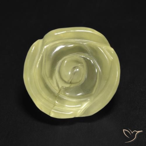 12.75ct Naturel Jaune clair Quartz, Taille Fleur, Transparent