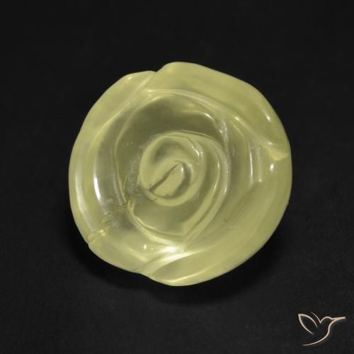 Quartz Jaune clair naturelle Taille Fleur, 12.75 ct, Transparent