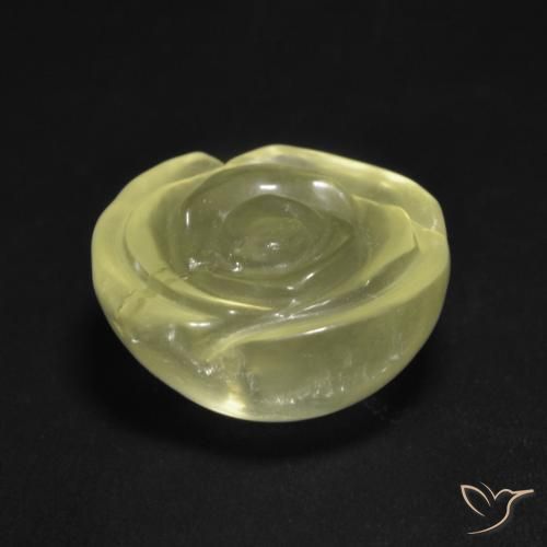 Quartz Jaune clair naturelle Taille Fleur, 12.75 ct, Transparent
