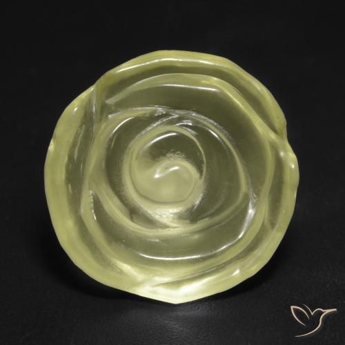 9.71ct Naturel Jaune clair Quartz, Taille Fleur, Transparent