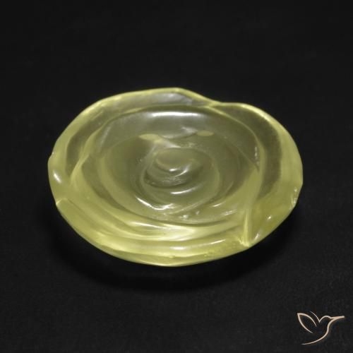 Quartz Jaune clair naturelle Taille Fleur, 9.71 ct, Transparent