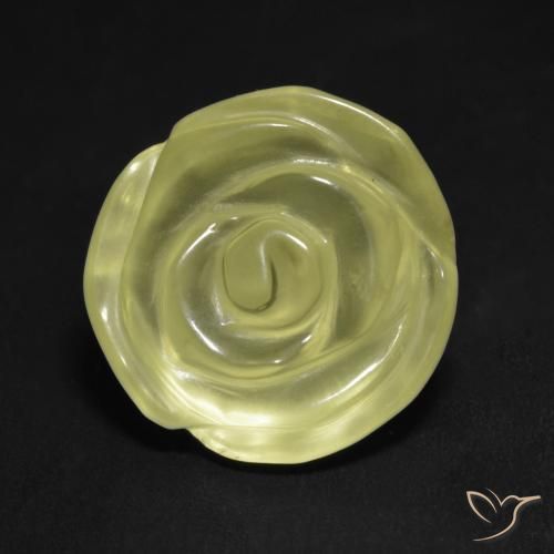 11.71ct Naturel Jaune clair Quartz, Taille Fleur, Transparent