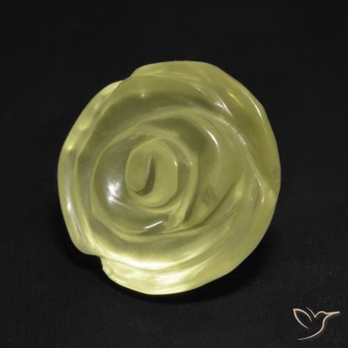 Quartz Jaune clair naturelle Taille Fleur, 11.71 ct, Transparent