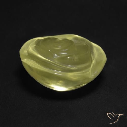 Quartz Jaune clair naturelle Taille Fleur, 11.71 ct, Transparent