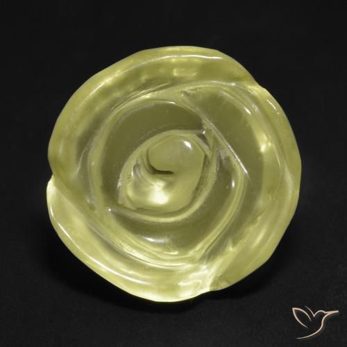 14.21ct Naturel Jaune clair Quartz, Taille Fleur, Transparent