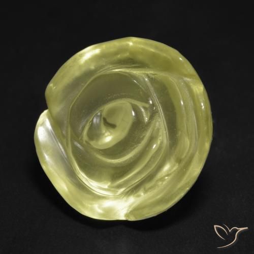 Quartz Jaune clair naturelle Taille Fleur, 14.21 ct, Transparent