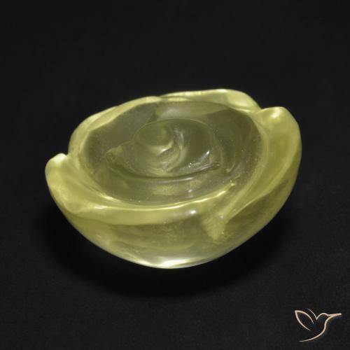 Quartz Jaune clair naturelle Taille Fleur, 14.21 ct, Transparent