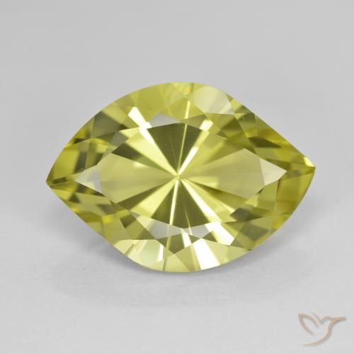 7.34ct Naturel Vert jaunâtre Quartz, Marquise, VVS