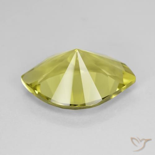 Quartz Vert jaunâtre naturelle Marquise, 7.34 ct, VVS
