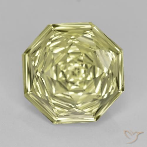 7.51ct Naturel Jaune crème pâle Quartz, Taille émeraude, VS