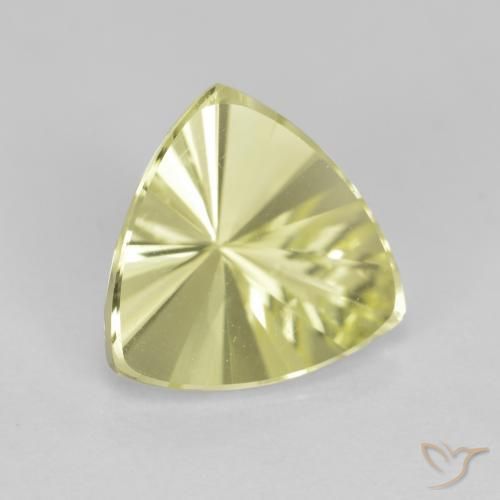 Quartz Jaune verdâtre naturelle Trillion, 2.34 ct, VVS