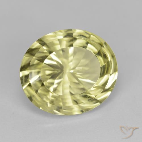 6.71ct Naturel Jaune verdâtre Quartz, ovale, VVS