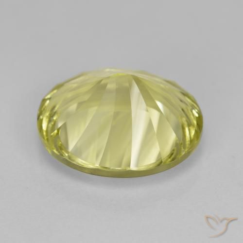 Quartz Jaune verdâtre naturelle ovale, 6.71 ct, VVS