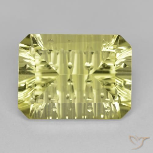 9.90ct Naturel Jaune moyen Quartz, Taille émeraude, VVS